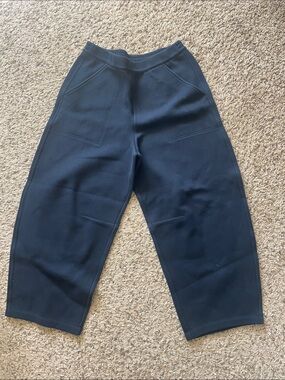 Barrel Leg Black Knit Lounge Pants
